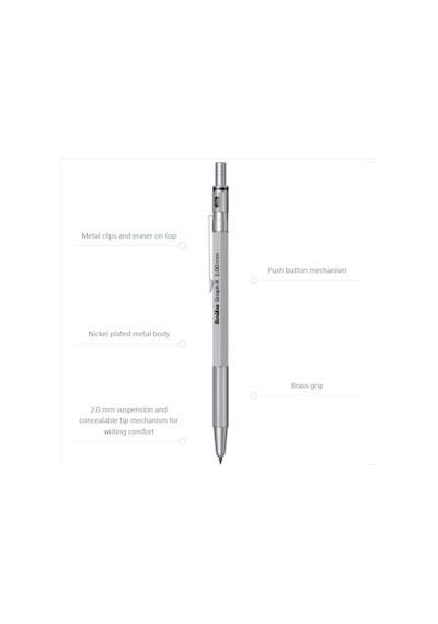 Scrikss Office Graphx Mekanik Kurşun Kalem Kurşun Gri 2 Mm .