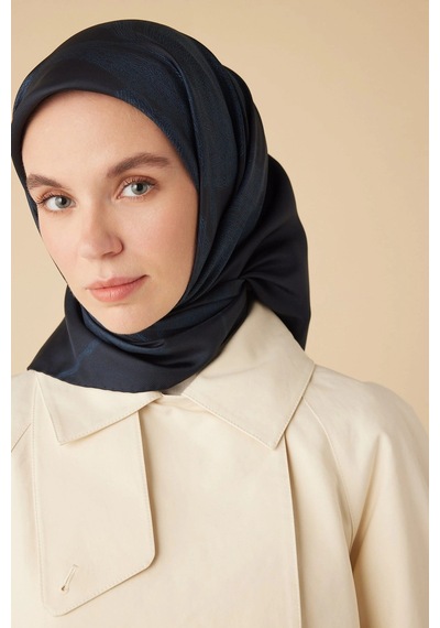 Maisa Ferya Mulberry İpek Eşarp 90 90 Cm - Laçivert 1320 Lacivert