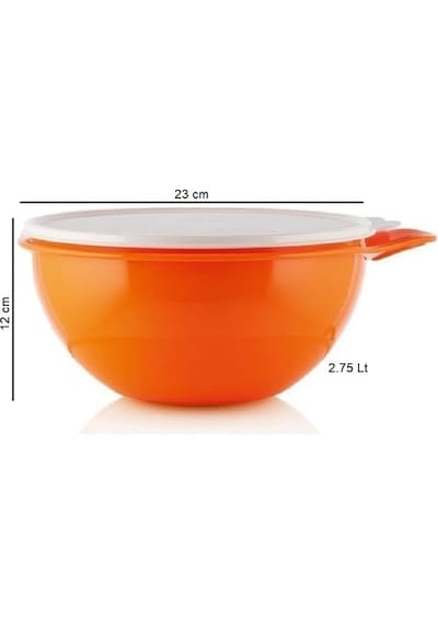 Tupperware Miks 2.75 Lt Miksim Karıştırma Saklama Kabı Turuncu Beyaz