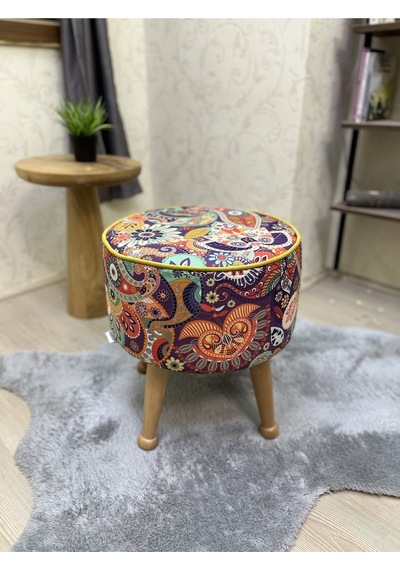 Asedia Miskin Naturel Retro Ahşap Ayak Uzatma Pufu Makyaj Koltuğu Bench Tabure