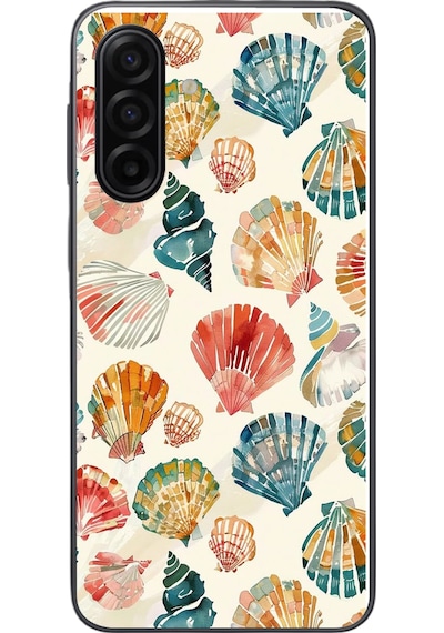 Samsung Galaxy A17 Uyumlu Deniz İncileri Baskılı Silikon Kılıf Renkli
