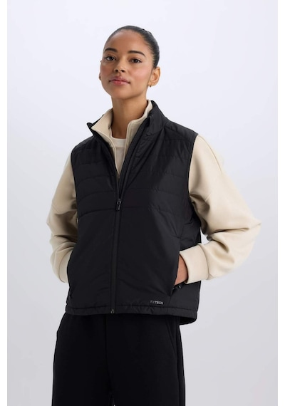 DeFactoFit Su İtici Regular Fit Fermuarlı Sporcu Yelek D6081AX25SPBK81 Siyah