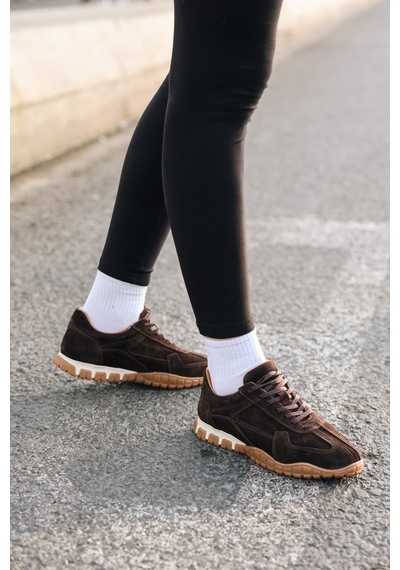 Fast Step Hakiki Deri Kadın Spor Ayakkabı 312za55102 Kahve Rengi