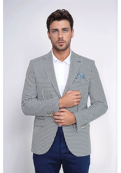 Lacivert Kazayağı Desenli Gold Renk Metal Düğmeli Slim Fit Erkek Blazer Ceket - Wessi Navy Blue Lacivert Kazayağı Desenli Gold Renk Metal Düğmeli Slim Fit Erkek Blazer Ceket - Wessi Navy Blue