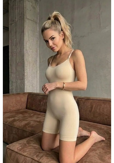 Fit Women Kadın Ten Rengi Tam Boy Body