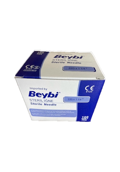 Beybi Enjektör Iğne Ucu 22g Siyah X 1 1/40,70*32mm 100 Adet