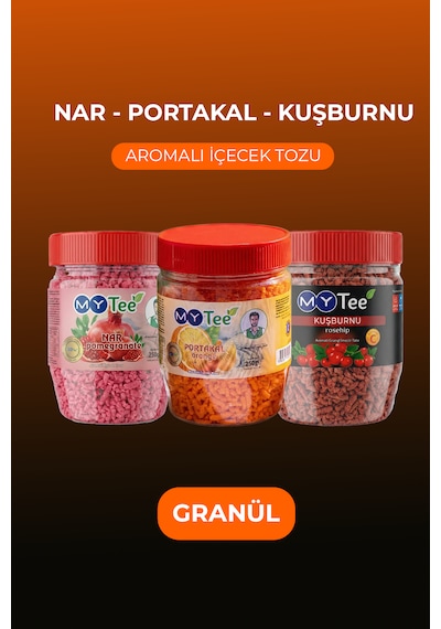 Mytee 3'lü Portakal - Nar - Kuşburnu Aromalı Granül İçecek Tozu 3 X 250gr 750 G