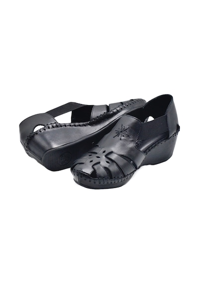 Kadın Comfort Deri Sandalet Siyah 18793056 Yetişkin
