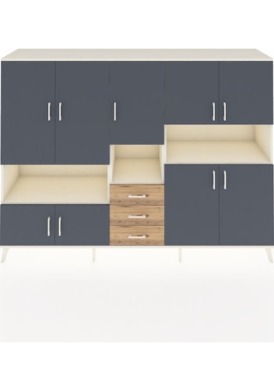 Hyperion Dolap 13 Raflı 3 Çekmeceli 9 Kapaklı 220x44x163 Aytaşı-a Aytaşı-antrasit/çam Hyperion Dolap 13 Raflı 3 Çekmeceli 9 Kapaklı 220x44x163 Aytaşı-a Aytaşı-antrasit/çam