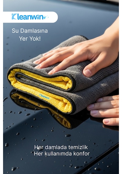Aquamax Mikrofiber Bez, 800 Gsm Oto Kurulama Havlusu, 50x70 Cm Araç Yıkama Ve Cam Temizlik Bezi