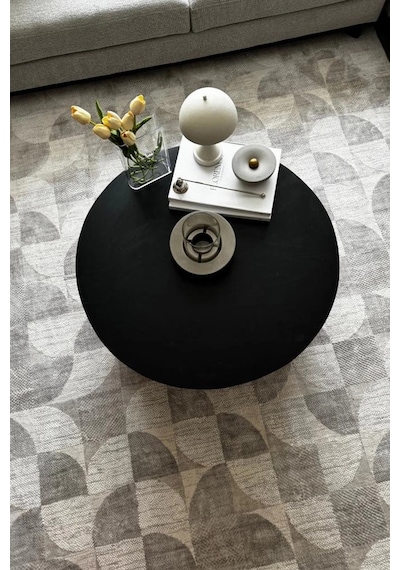 Apex Truva 6621 Gri Akrilik Modern Makine Halısı Gri