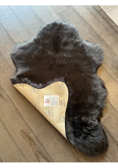 A Post Siyah Yumuşak Dokulu Peluş Halı Tek Kafa Post