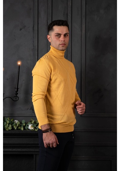 Nehir By Ahmet Ülker Regular Fit Balıkçı Yaka Pamuklu Erkek Triko Kazak 001