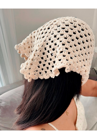 Shimmer Bandana Cream Bandana Açık Krem