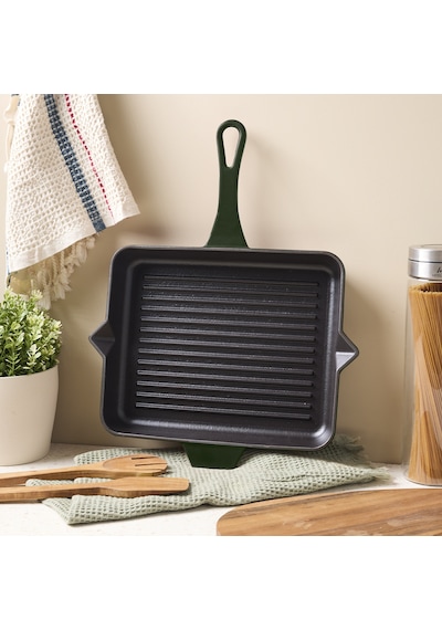 Aryıldız Duo Cast Grill Tava Fesleğen 26x32 Cm Renkli
