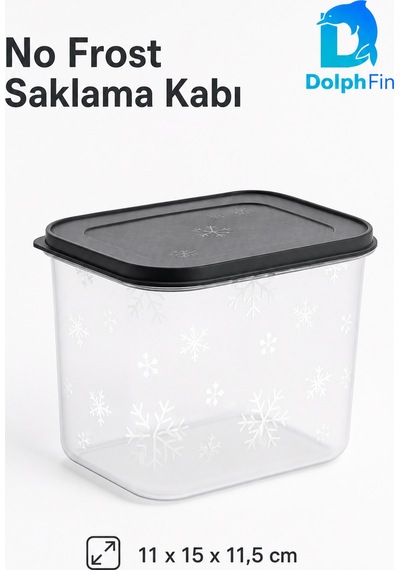 No Frost Saklama Kabı Siyah 1400 Ml 11 15 11,5 Cm