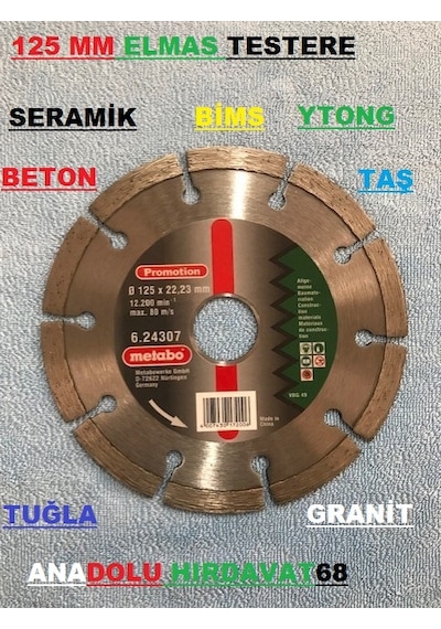 Metabo 125 MM Elmas Testere Beton Seramik Granit Taş Bims Ytong
