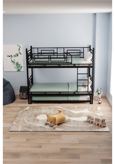 Moblay Defne Yavrulu Genç Çocuk Yatak Odası Metal Ranza Ve Karyola 90x190 Siyah 90 x 190 Moblay Defne Yavrulu Genç Çocuk Yatak Odası Metal Ranza Ve Karyola 90x190 Siyah 90 x 190