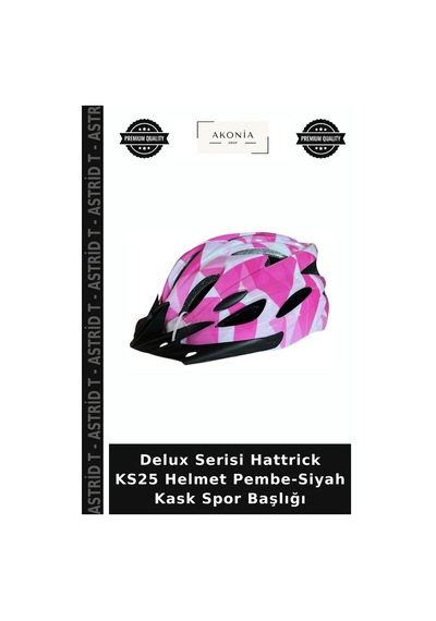 Delux Serisi Hattrick Ks25 Helmet Pembe-siyah Kask Spor Başlığı Pembe - Siyah