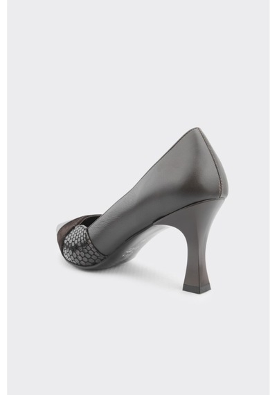 Derinet Hakiki Deri Kadın Stiletto Kahve Kahve