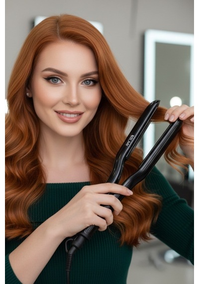 Volemı V-0114 Profesyonel Saç Maşası Color Care, 5x Renk Koruma, Keratin Yağlı Seramik Kaplama Dijital Isı Ayarlı Maşa
