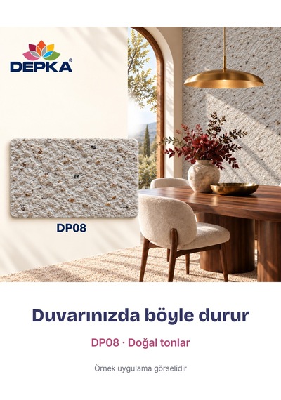 Depka Pamuk Sıva Dp08 2 Kg 7-8 M² İpek Sıva Alternatifi Isı Ve Ses Yalıtımlı Dekoratif Sıva