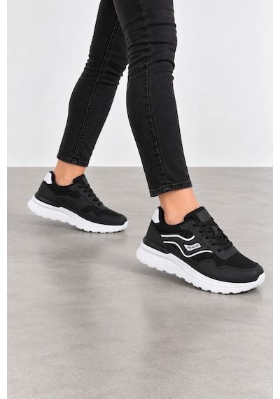 Ht Hotin Glyph Kadın Günlük Sneaker Spor Ayakkabı Siyah-beyaz