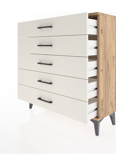 Arges Şifonyer 5 Çekmeceli 88x30x96 Çam-aytaşı Atlas Çam
