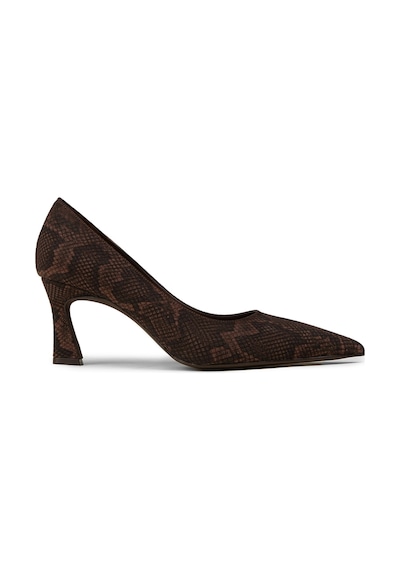 Deery Kadın Yılan Desenli Kahverengi Orta Topuklu Stiletto - V4030zkhvm01 Kahverengi