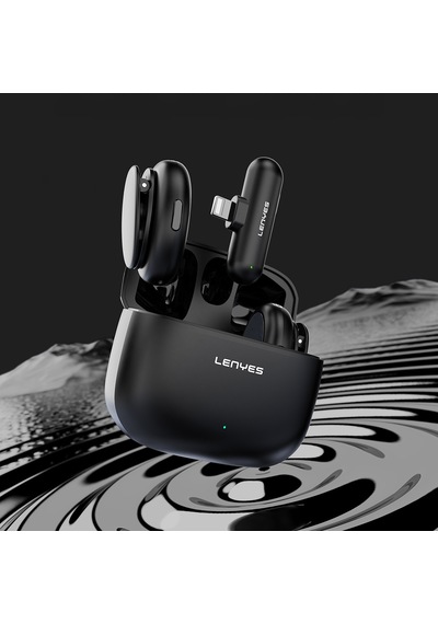 Lenyes Lm211-l Yapay Zeka Destekli Lightning Portlu Kablosuz Yaka Mikrofonu Siyah