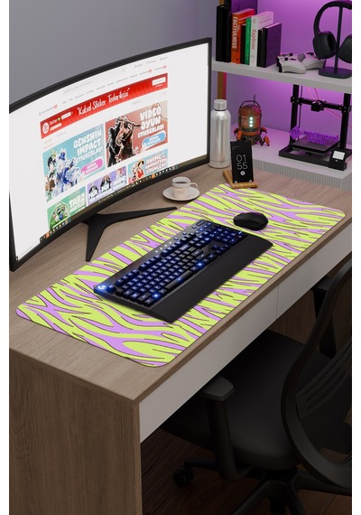 Zebra Kaymaz Dikişli Kauçuk Oyuncu Mousepad V3 - 90x40 Xxl Gaming Mouse Pad Fare Altlığı