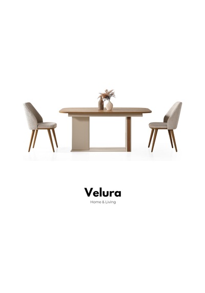 Aura Yemek Masası + 2 Sandalye Ekru