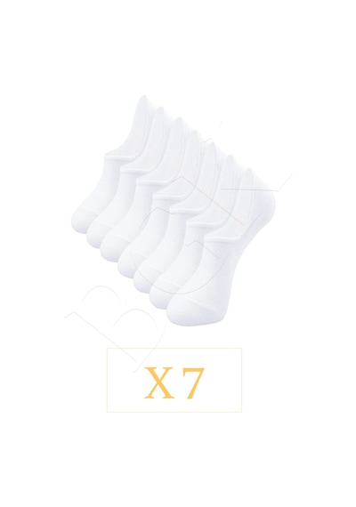 Bgk Unisex 7'li Görünmez Spor Ayakkabı Çorabı Beyaz