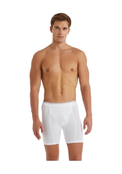 Blackspade 9216 Tender Cotton Erkek %92 Pamuk Uzun Retro Boxer Beyaz