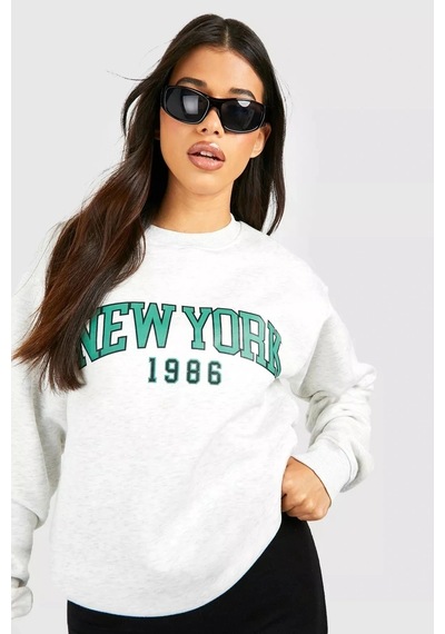 Startmore New York Baskılı Üç İplik Ünisex Oversize Sweatshirt Beyaz Beyaz Startmore New York Baskılı Üç İplik Ünisex Oversize Sweatshirt Beyaz Beyaz