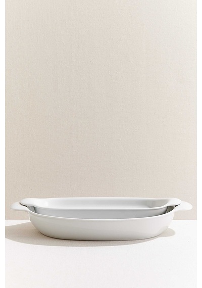 Pasabahce Organic Porselen Oval Fırın Kabı 41 Cm Beyaz - 1 Adet