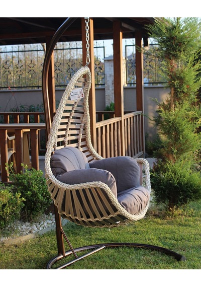 Eminhome Capri Swing Rattan Örme Salıncak Açık Capi Çok Renkli