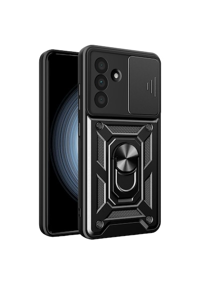 Muratech Newface Samsung Galaxy Uyumlu  A57 5g Pars Lens Yüzüklü Silikon - Siyah