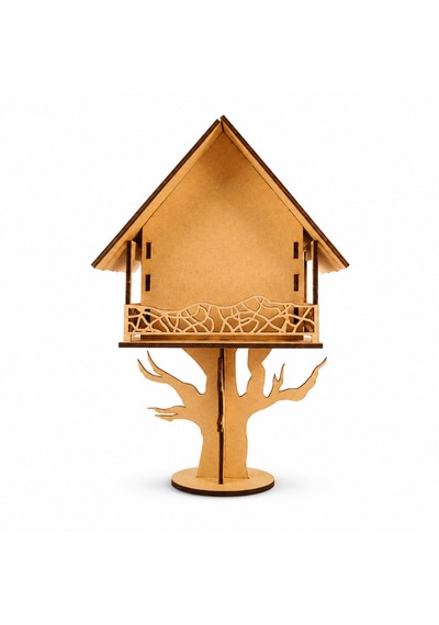 Tree House Ağaç Ev 3d Ahşap Maket 15 Parça Lazer Kesim Mdf Kolay Montaj Koleksiyonluk Puzzle