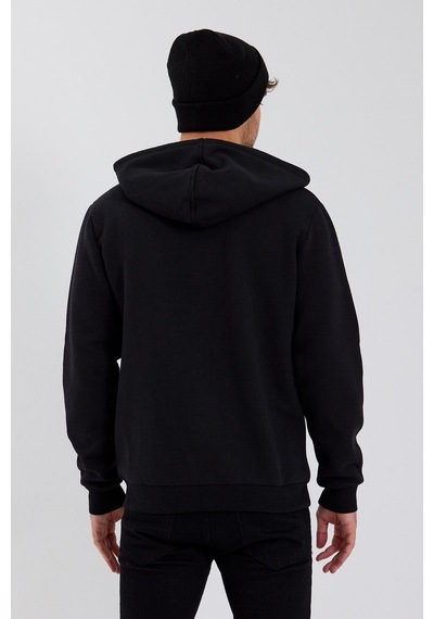 Polostate Age Of State Nakışlı Fermuarlı 3 İplik Sweatshirt Siyah