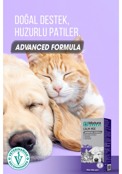 Mixtura Pharma Calm Mix Kedi Ve Köpek Sakinleştirmeye Vemaya Yardımcı Sıvı