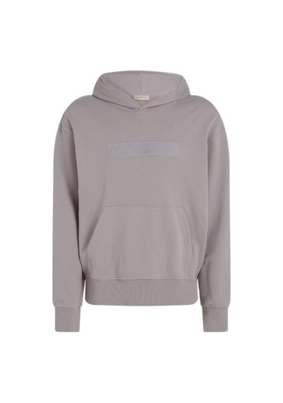 Calvin Klein Embroıdered Box Hood, Pcr Gri Erkek Hoodie