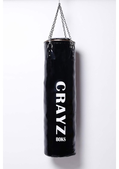 Crayz Boks Kum Torbası Boks Eldiveni Set Orta Boy 100x30 Askı Aparatı Siyah Çok Renkli