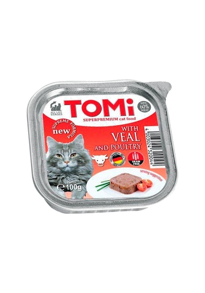 Tomi Dana Etli ve Kümes Hayvanlı Pate Yetişkin Kedi Yaş Maması 100 G
