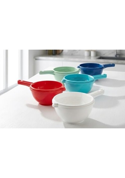 Ayrex Orret Home 2 Katlı Saplı Plastik Süzgeç Alt Hazneli Makarna Süzgeci Meyve Sebze Yıkama Süzgeci Hazneli Prat Diğer