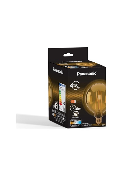 E27 Dim Edilebilir Filaman G95 Lamba 7w 630lm 2000k Gold