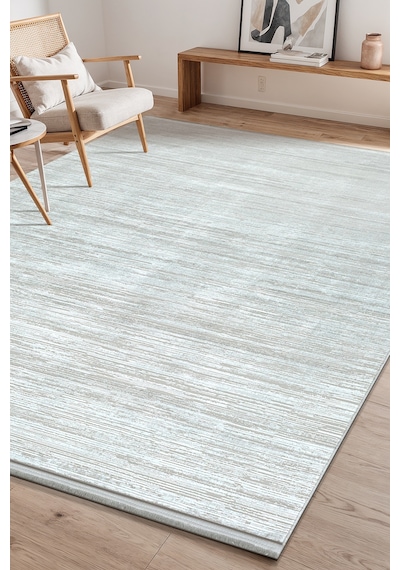 Bambum Soft 1002 Gri Düz Desen Modern Bambu Saten Kaymaz Taban Yıkanabilir Salon Mutfak Halısı Gri - Beyaz