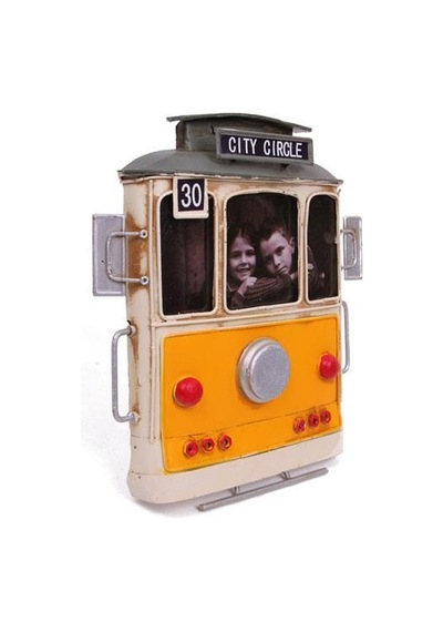 Kenpazar Dekoratif Metal Çerçeve Tramvay Temalı Vintage Hediyelik