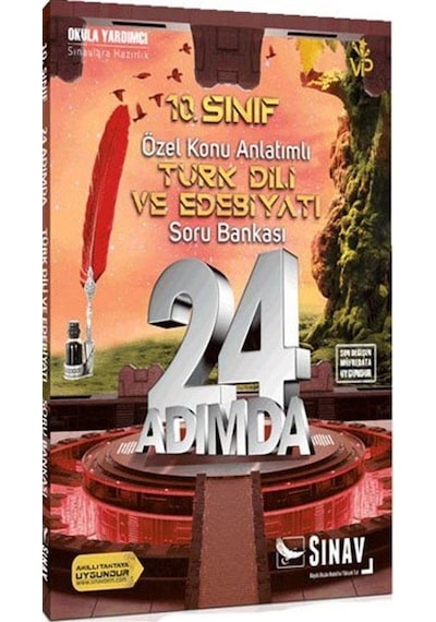 Sınav 10.Sınıf Türk Dili ve Edebiyatı 24 Adımda Özel Konu Anlatımlı Soru Bankası -  Sınav Dergisi Yayınları