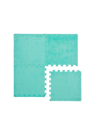 Kaşmir Halı Puzzle Mat Mavi 30x30 Cm Yeşil